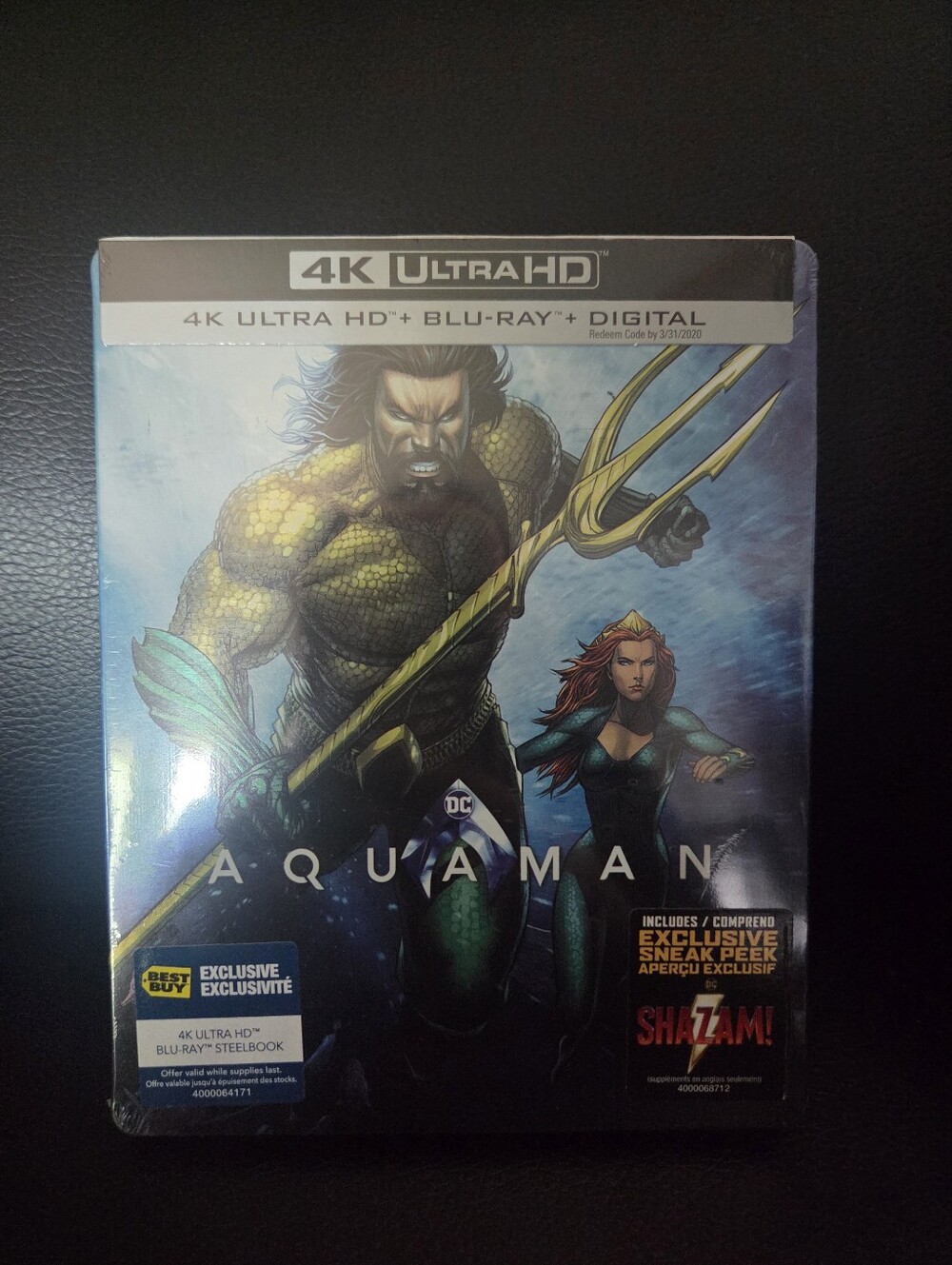 Best Buy Exclusive DC Aquaman 4K Blu Ray SteelBook Sealed